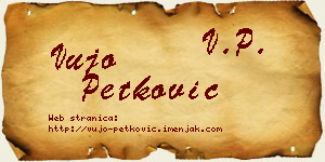 Vujo Petković vizit kartica